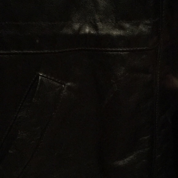 Vintage Phase Two Leather Jacket Black Mid-Length - Picture 5 of 6